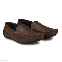 Trendy Synthetic Leather Men's Casual Shoes  - dark brown