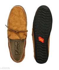 Trendy Synthetic Leather Men's Casual Shoes  - lite brown