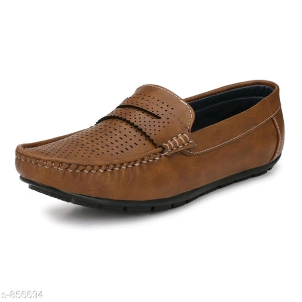 Trendy Synthetic Leather Men's Casual Shoes  - ind-8, brown 2.0