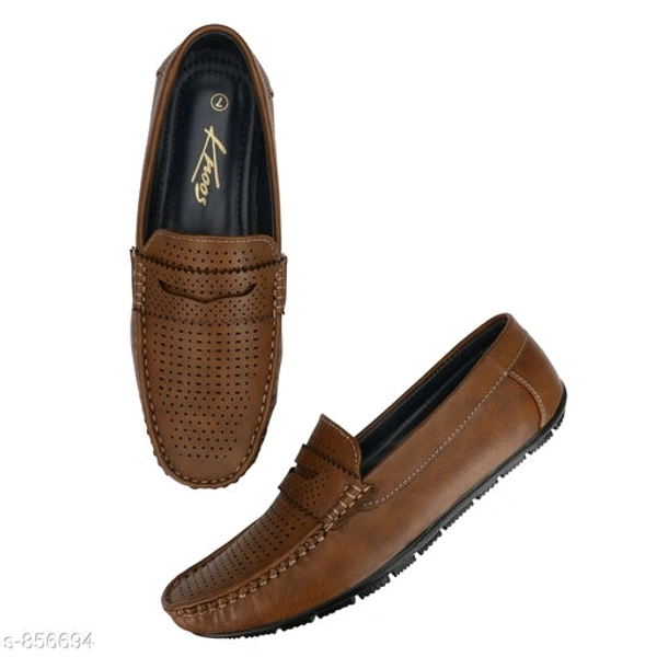 Trendy Synthetic Leather Men's Casual Shoes  - ind-8, brown 2.0