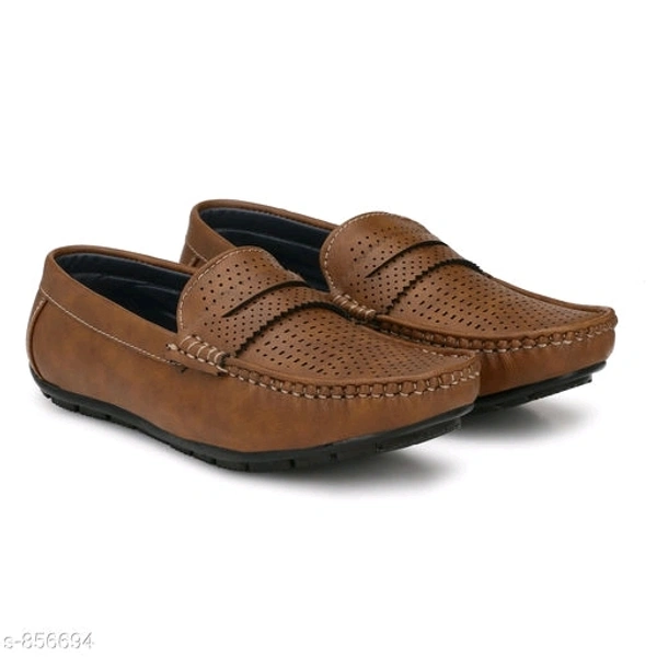 Trendy Synthetic Leather Men's Casual Shoes  - ind-8, brown 2.0