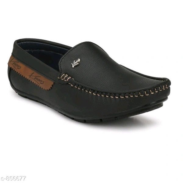Trendy Synthetic Leather Men's Casual Shoes  - bleck, ind-10