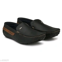 Trendy Synthetic Leather Men's Casual Shoes  - bleck, ind-10