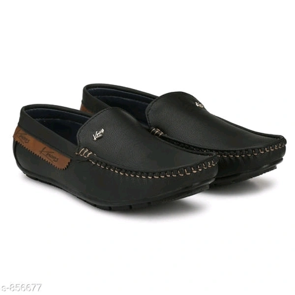 Trendy Synthetic Leather Men's Casual Shoes  - bleck, ind-10