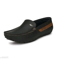 Trendy Synthetic Leather Men's Casual Shoes  - bleck, ind-10