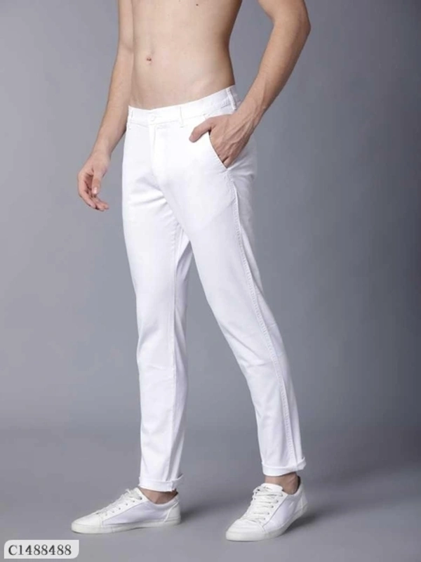 Cotton Solid Slim Fit Casual Chinos Vol-1 - 28, white, 4.9✪, next day Dispatch, free shipping, 5 day return
