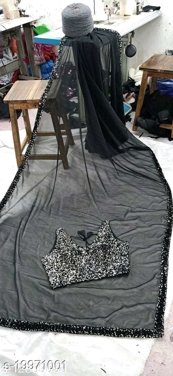 Kashvi Petite SareesSaree Fabric - black