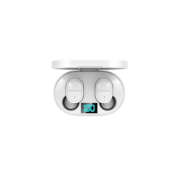 Aiwa AT-X80E Bluetooth Truly Wireless Earbuds - White - White, New