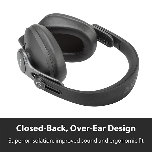 AKG K371BT Bluetooth Wireless Over Ear Headphones with Mic - Black, New