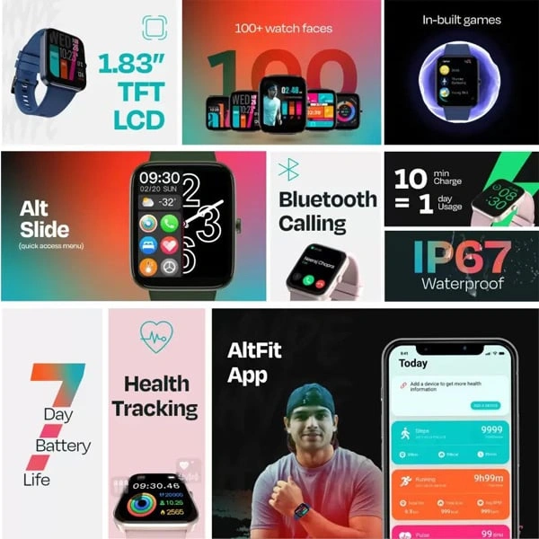 Alt alt Hype 1.83 HD Display Smartwatch - Blush Pink - Blush Pink