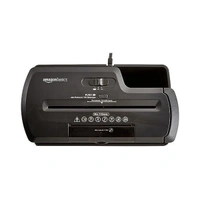 Amazon Basics 8-Sheet Strip Cut Paper With CD and Credit Card Shredder With 12 Liter Waste Basket Capacity - Black