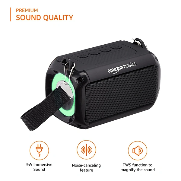Amazon Basics 9W Bluetooth Speaker - Black - Black