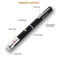 Amazon Basics Green Laser Pointer Party Pen with Disco Lights - Black