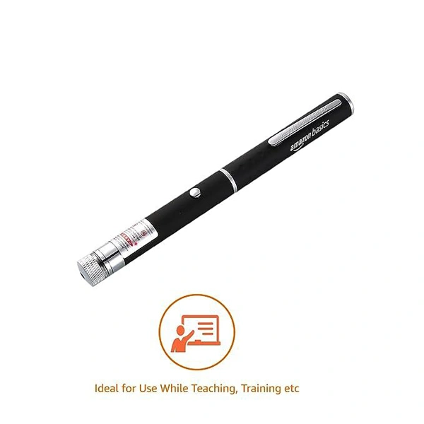 Amazon Basics Green Laser Pointer Party Pen with Disco Lights - Black