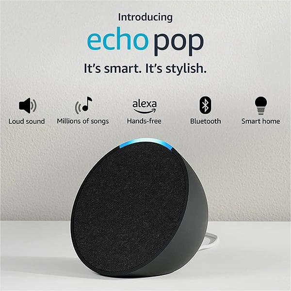 Amazon Echo Pop Smart Speaker With Alexa And Bluetooth - Black - Black