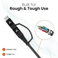 Ambrane 1 Meter 2 in 1 Cable