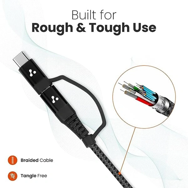 Ambrane 1 Meter 2 in 1 Cable