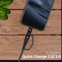 Ambrane 1 Meter 2 in 1 Cable