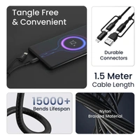 Ambrane 1.5 Meter 4-In-1 Braided Cable