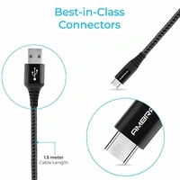 Ambrane 3A USB Type C Fast Charging Braided Cable