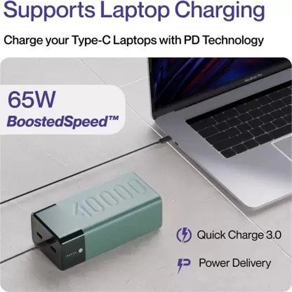 Ambrane 40000mAh 65W Powerbank Fast Charging Li-Polymer