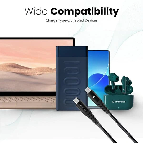 Ambrane ABCC-100 Type C To Type C Braided Cable