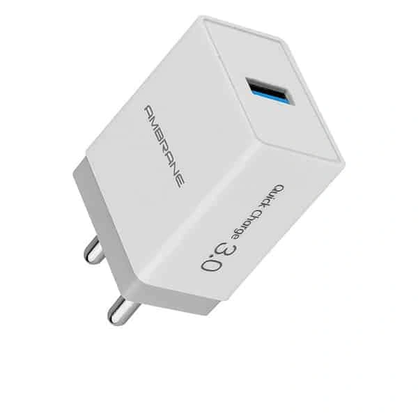 Ambrane AQC-56 Quick Charge 3.0 Wall Charger - Black - Black