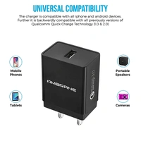 Ambrane AQC-56 Quick Charge 3.0 Wall Charger - Black - Black
