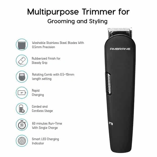 Ambrane Aura-X Cordless Rechargeable Trimmer