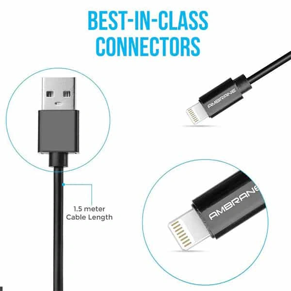 Ambrane BCL-15 IOS Lightning Braided Cable