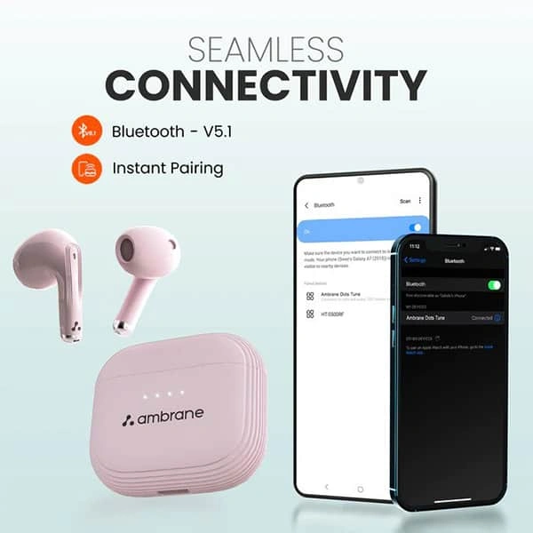 Ambrane Dots Tune True Wireless Earbuds - White - White