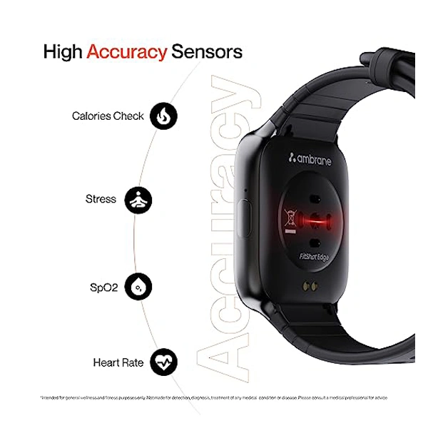 Ambrane Fitshot Edge Smart Watch - Black - Black