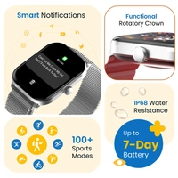 Ambrane Glaze+ BT Calling Smartwatch - Maroon - Maroon