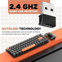 Ambrane KeyPop Combo of Wireless Keyboard with Mouse Retro Typewriter