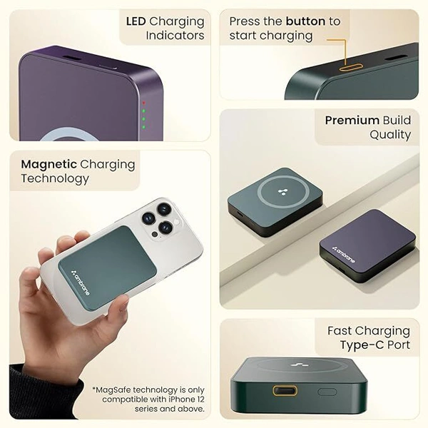Ambrane Mini Strong Magnetic Wireless Power Bank