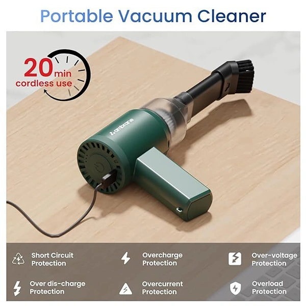 Ambrane MiniVac 01 Portable Cordless Vacuum Cleaner - Black - Black