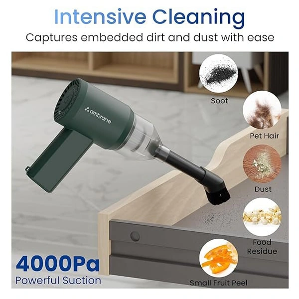 Ambrane MiniVac 01 Portable Cordless Vacuum Cleaner - Black - Black