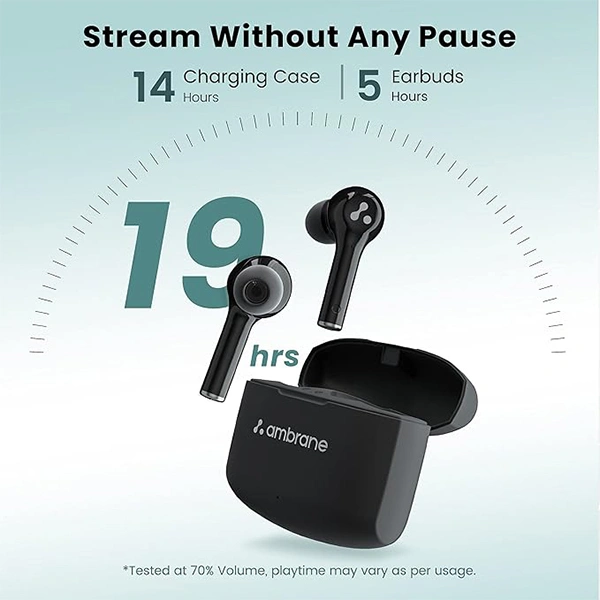 Ambrane NeoBuds 33 True Wireless in Ear Earbuds with Mic - Black - Black