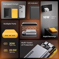Ambrane Powerlit XL Lite 20000 mAh Mini Power Bank - Yellow - Yellow