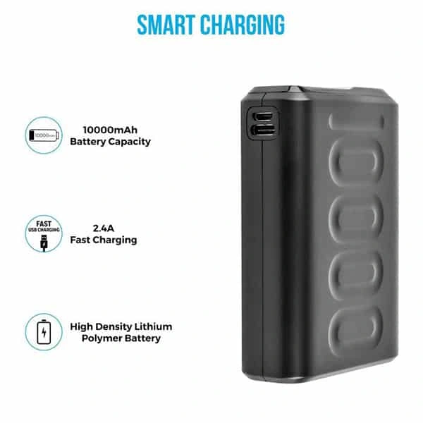 Ambrane PP-102 10000 mAh Power Bank - White - White