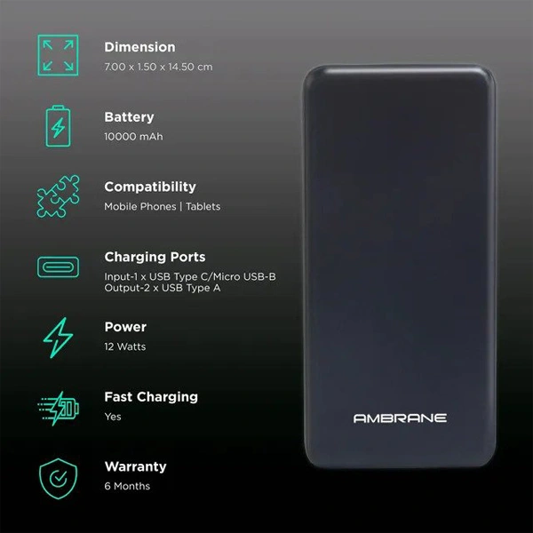Ambrane PP-128 10000mAh Powerbank
