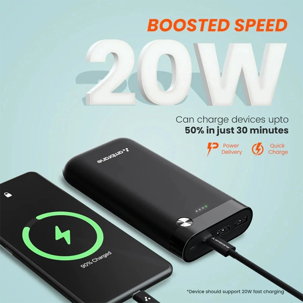Ambrane PP-20 Pro 20000mAh Power Bank - Blue - Blue