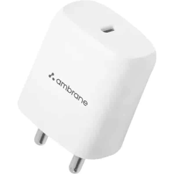 Ambrane RAAP M20 20W 3A Mobile Charger - White - White