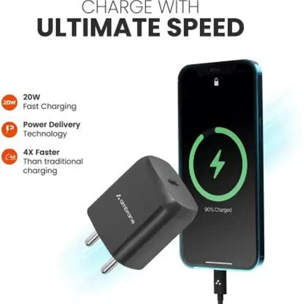 Ambrane RAAP M20 20W 3A Mobile Charger - White - White