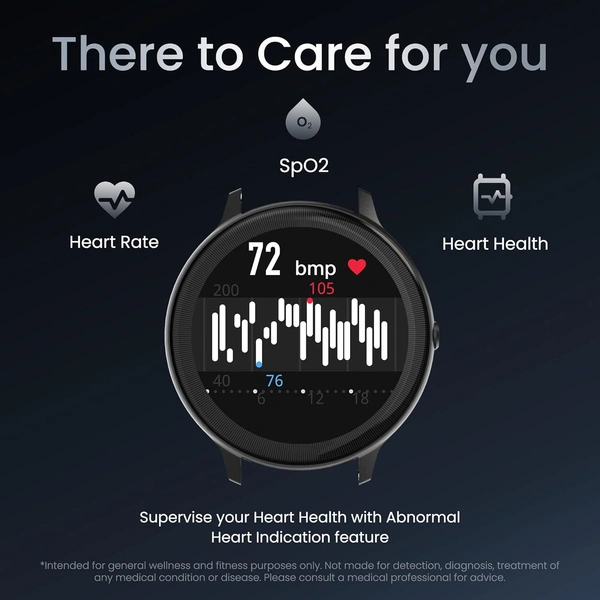 Ambrane Sphere Smartwatch with 450 Nits Brightness Lucid Display™ - Black - Black