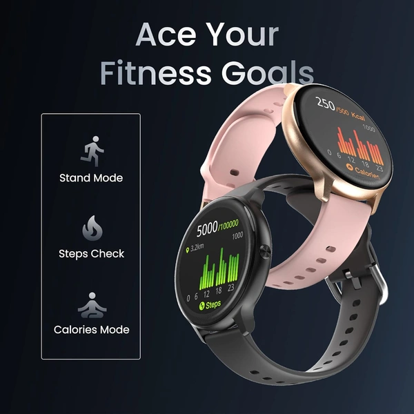 Ambrane Sphere Smartwatch with 450 Nits Brightness Lucid Display™ - Black - Black