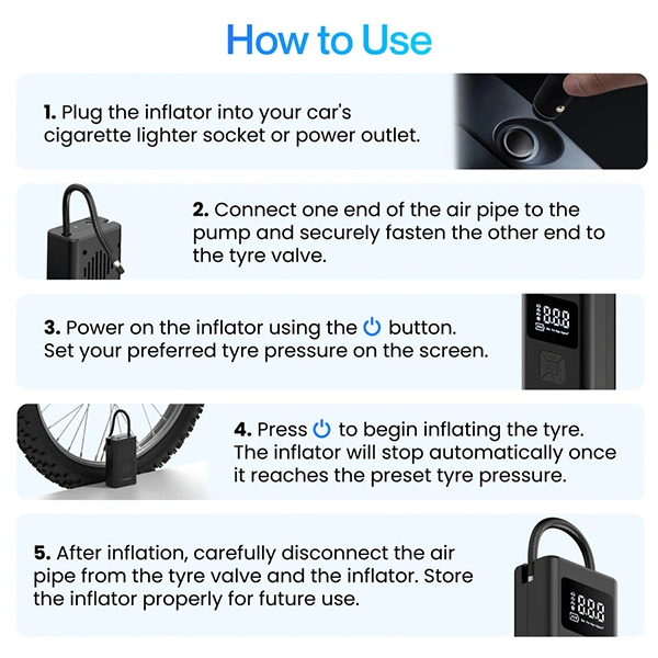 Ambrane Tyre Inflator Turbo Lite