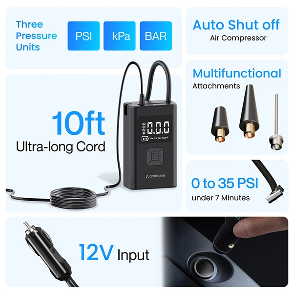 Ambrane Tyre Inflator Turbo Lite