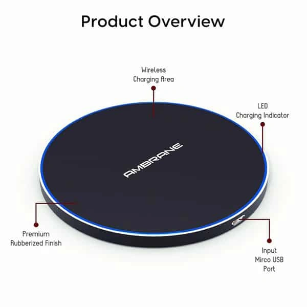 Ambrane WC-38 Wireless Charger with Fast Charging