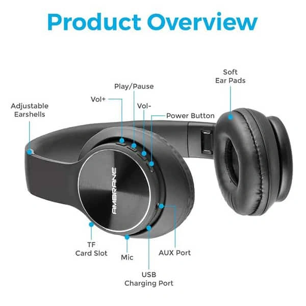 Ambrane WH-74 Wireless Headphones With Mic